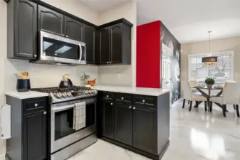 The updated flooring is easy to care for