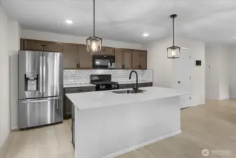 Open concept kitchen.