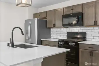 Updated kitchen backsplash.