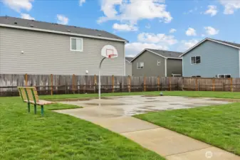 Athletic court located near house.