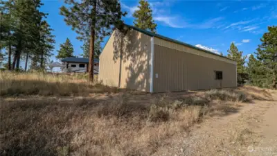 Looking at the East side of the garage from driveway.