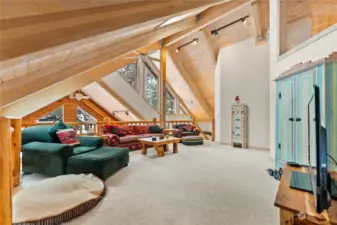 Skylights and windows in the loft area.