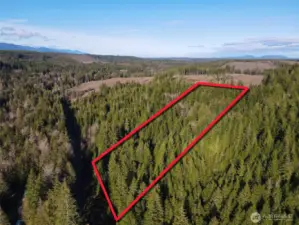 Overhead view with approximate boundaries in red.