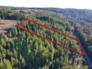 Overhead view with approximate boundaries in red.