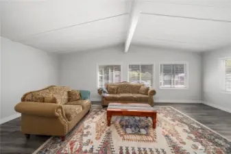 Plenty of windows and vaulted ceilings for natural light.