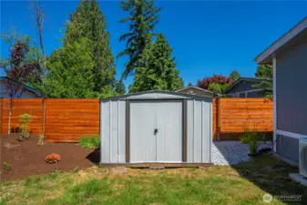 Storage shed.