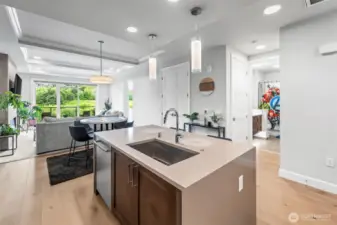 Open floor plan is perfect for entertaining, and the neutral colors are perfect to decorate around.