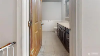 Full bath on the upper level