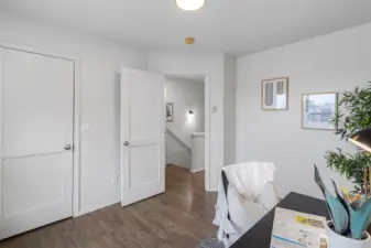 Second Bedroom staged as an office