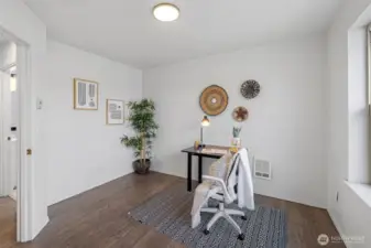 Second Bedroom staged as an office