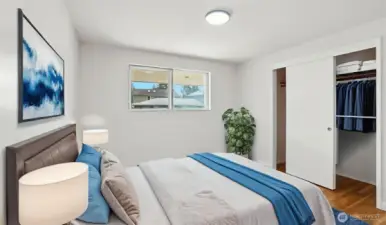 Bedroom #1: one of 3 generous-sized bedrooms. Virtually staged.