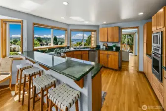 Kitchen with views of the sound.