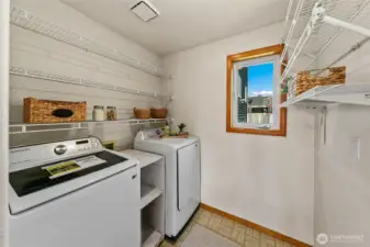 Laundry room centrally location on main floor.
