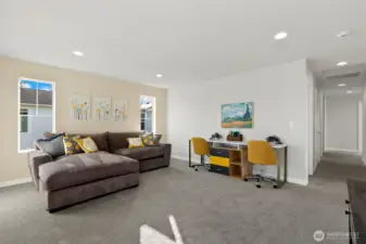 Picture is of a similar home. Large Upstairs Bonus Room, great for media, table games, reading.