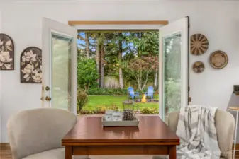 Private patio for outdoor dining