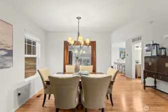 Dining Room w/ Pottery Barn light fixture