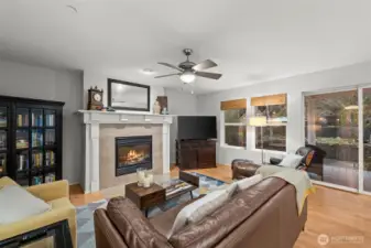 Family room with gas fireplace