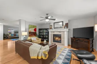 Family room with gas fireplace