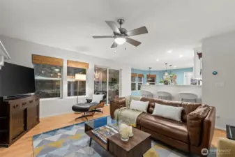 Family room with gas fireplace