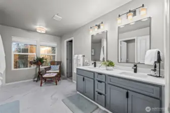 The primary bathroom is an absolute show stopper!