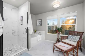 The primary bathroom is an absolute show stopper!