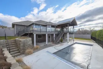 Easy care landscaping, room to play and relax