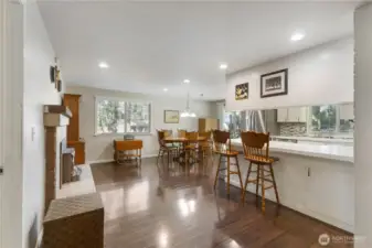 Light and airy open kitchen.
