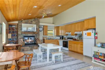 The clubhouse has a library, kitchen/dining, porches to watch the the boats come in! Office area, showers, laundry, & an ice machine!