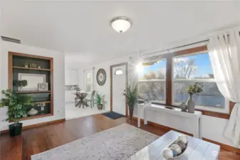 Living Room with built-in entertainment center.