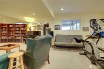 The owner utilizes this space for working out.  Open the door and take in the view and fresh air.