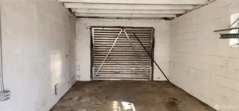 Garage, as viewed through the back door