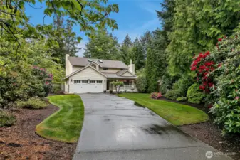 Private long driveway