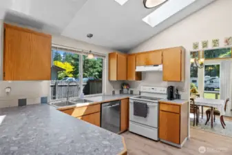 looking into kitchen towards dining room