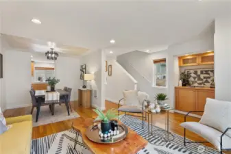 Ideal layout makes the living spaces feel like a single family home