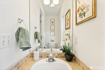 Powder room on main level for easy entertaining