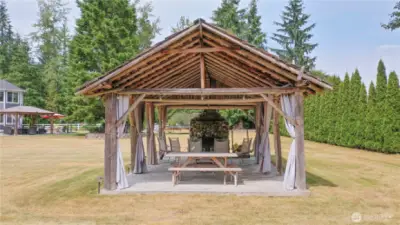 Picture perfect gazebo with a fireplace~