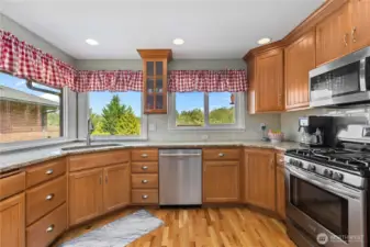 Kitchen with granite countertops