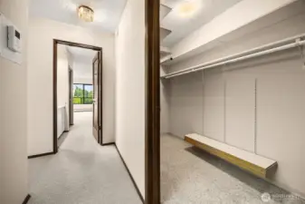 Ample in-unit storage, including an oversized hall closet, adds everyday convenience.