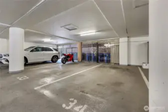 Deeded parking space in secure garage.