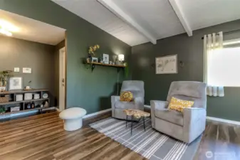 Living room is filled with natural light.