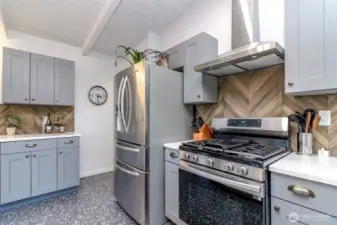 Added a brand new hood above the stove.