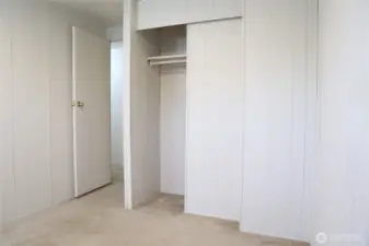 Another view of bedroom number three with ample closet.