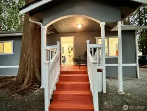 Welcoming covered porch.