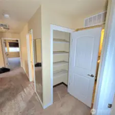 Linen Closet by Utility Room/Main Bathroom