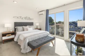 Wake up with the sun—floor-to-ceiling windows and private balcony access bring the outdoors into your daily routine.