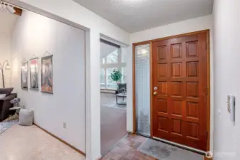 Foyer with 3 way access to all areas of the home