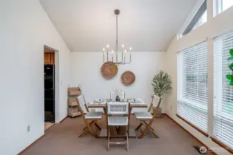 Formal dining space just outside the kitchen