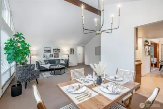 Living room blends into the dining room