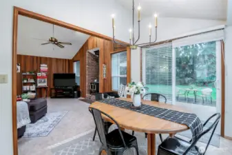 Informal dining with slider to deck and open to the bonus room