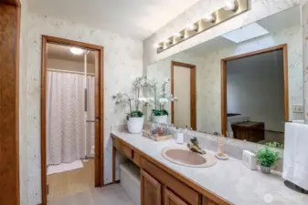 On suite with a step-in shower and mobility assistance (can be removed)